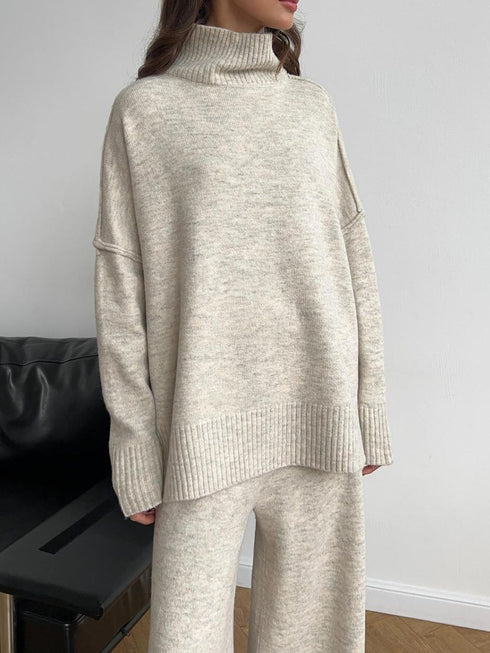 'Keres' Long Sleeve Top and Pants Sweater Set - Celes Fashion